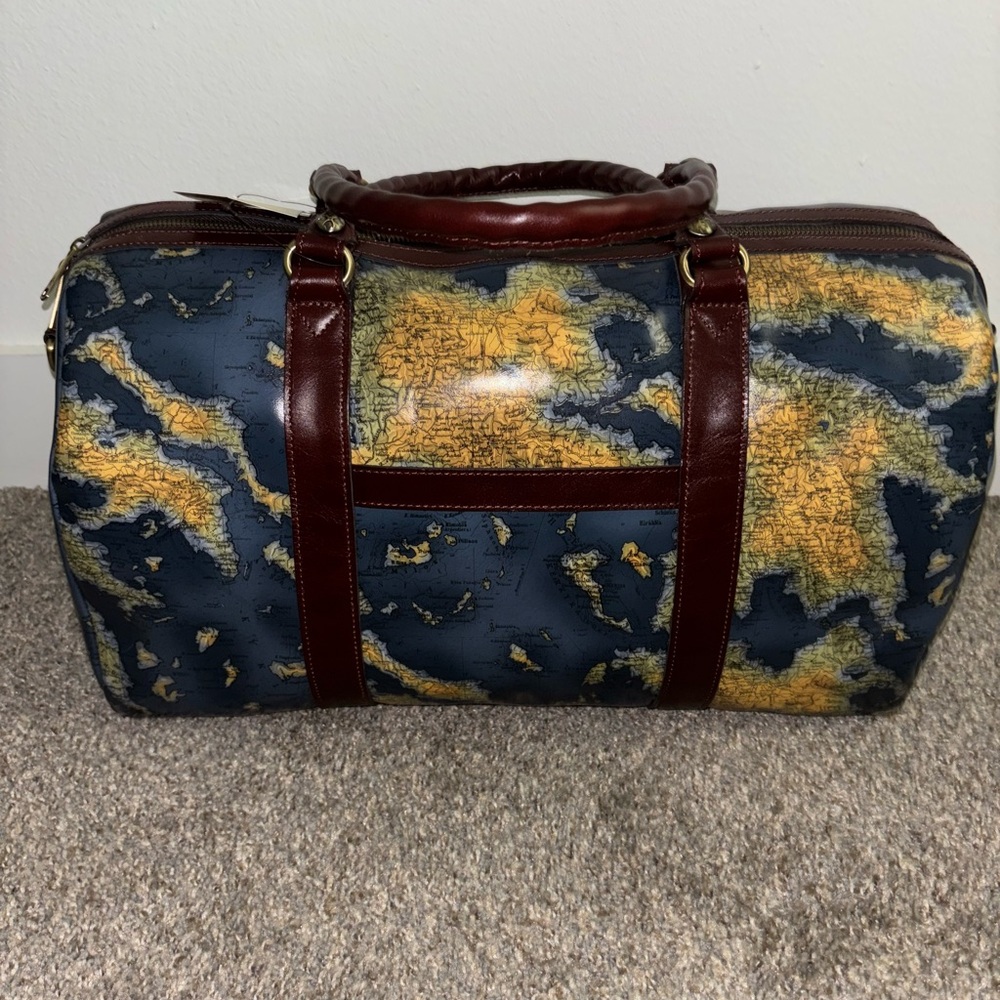 Patricia Nash Milano Weekender Duffel in Greek Map print - Picture 8 of 11